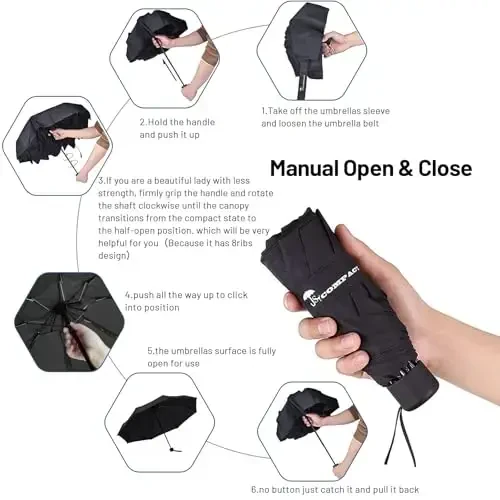 SY COMPACT Travel Umbrella - Lightweight Portable Mini Compact Umbrellas - Factory Outlet Shop - 6