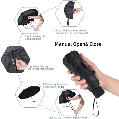 SY COMPACT Travel Umbrella - Yengil Portativ Mini Kompakt Soyabonlar - Fabrika Outlet Do'koni - 4