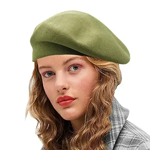 Sydbecs Beret Hats for Women Girls, Reversible French Berets Hat Solid Color Style 