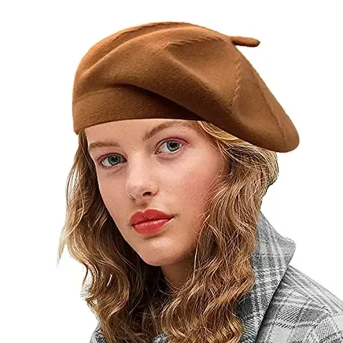 Sydbecs Beret Hats for Women Girls, Reversible French Berets Hat Solid Color Style - 1
