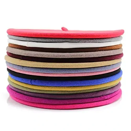 Sydbecs Beret Hats for Women Girls, Reversible French Berets Hat Solid Color Style - 5