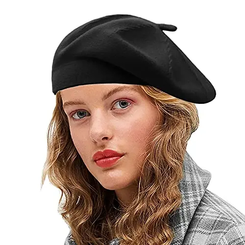 Sydbecs Beret Hats for Women Girls, Reversible French Berets Hat Solid Color Style 