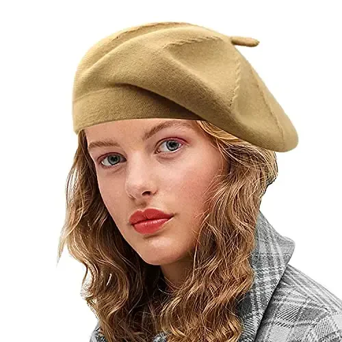 Sydbecs CasModazoneere Beret Hats for Women Girls, Reversible French Berets Hat Solid Color Style - 1