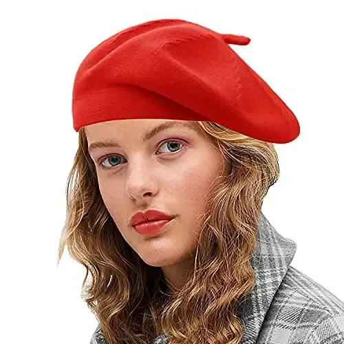 Sydbecs CasModazoneere Beret Hats for Women Girls, Reversible French Berets Hat Solid Color Style 