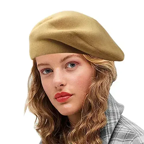 Sydbecs CasModazoneere Beret Hats for Women Girls, Reversible French Berets Hat Solid Color Style - 1