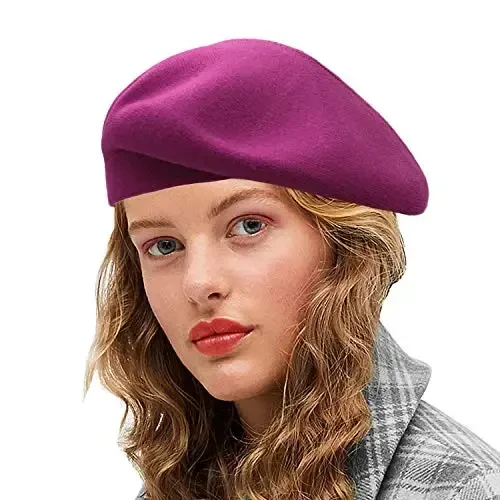 Sydbecs CasModazoneere Beret Hats for Women Girls, Reversible French Berets Hat Solid Color Style - 1