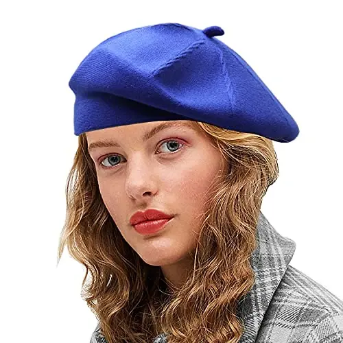 Sydbecs CasModazoneere Beret Hats for Women Girls, Reversible French Berets Hat Solid Color Style 