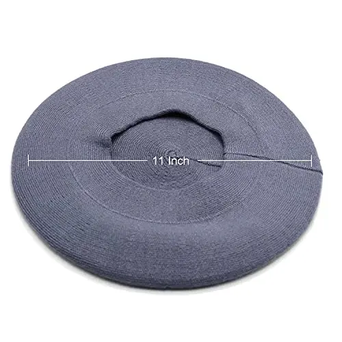 Sydbecs Beret Hats for Women Girls, Reversible French Berets Hat Solid Color Style - 3