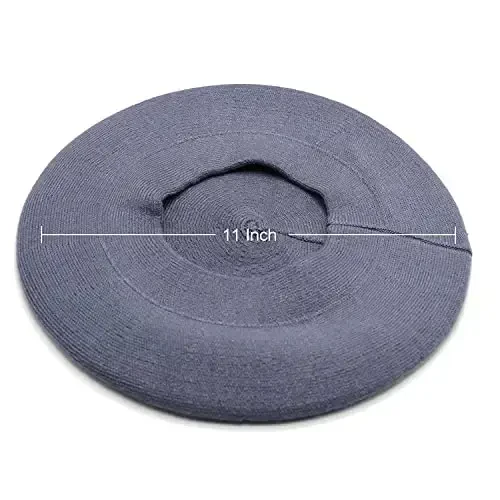 Sydbecs Beret Hats for Women Girls, Reversible French Berets Hat Solid Color Style - 3