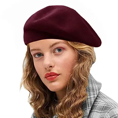 Sydbecs CasModazoneere Beret Hats for Women Girls, Reversible French Berets Hat Solid Color Style - 1