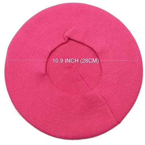 Sydbecs CasModazoneere Beret Hats for Women Girls, Reversible French Berets Hat Solid Color Style - 3