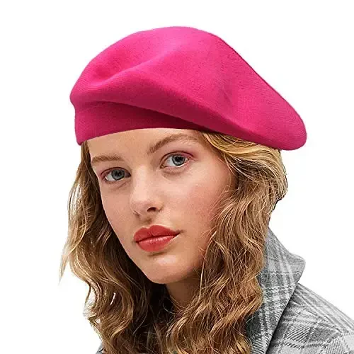 Sydbecs CasModazoneere Beret Hats for Women Girls, Reversible French Berets Hat Solid Color Style 