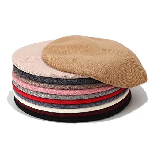 Sydbecs CasModazoneere Beret Hats for Women Girls, Reversible French Berets Hat Solid Color Style - 7
