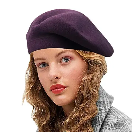 Sydbecs CasModazoneere Beret Hats for Women Girls, Reversible French Berets Hat Solid Color Style 
