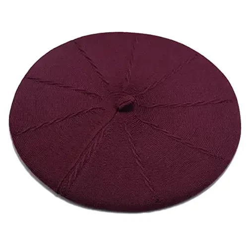 Sydbecs CasModazoneere Beret Hats for Women Girls, Reversible French Berets Hat Solid Color Style - 2