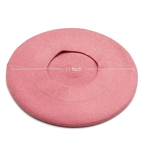 Sydbecs Beret Hats for Women Girls, Reversible French Berets Hat Solid Color Style - 3