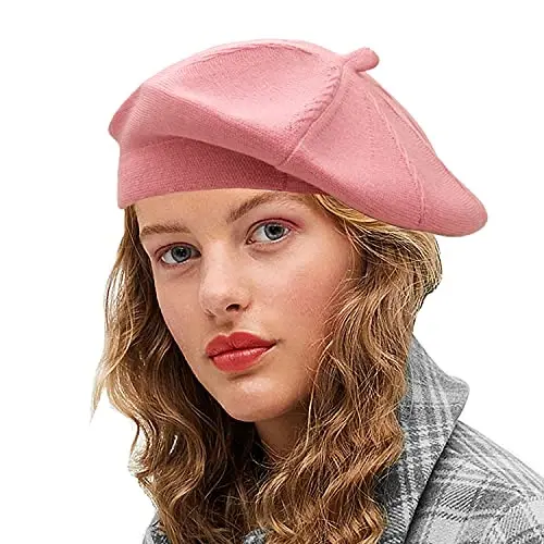 Sydbecs CasModazoneere Beret Hats for Women Girls, Reversible French Berets Hat Solid Color Style - 1
