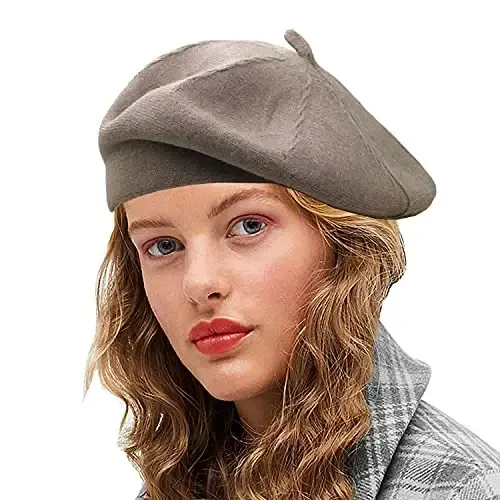 Sydbecs Beret Hats for Women Girls, Reversible French Berets Hat Solid Color Style - 1