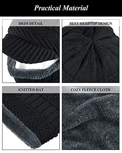 Syhood Winter Knitted Balaclava Hat Warm Cycling Ski Mask Face Covering Hat Neck Gaiter for Winter Outdoor Sports - 4