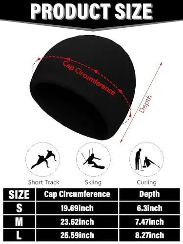 Syhood Winter Warm Skull Cap Soft Fleece Beanie Hat Thick Windproof Watch Cap Skiing Outdoor Warm Colored for Men Women - 3