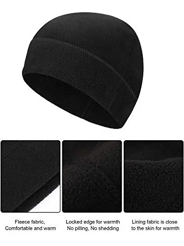 Syhood Winter Warm Skull Cap Soft Fleece Beanie Hat Thick Windproof Watch Cap Skiing Outdoor Warm Colored for Men Women - 5