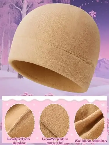 Syhood Winter Warm Skull Cap Soft Fleece Beanie Hat Thick Windproof Watch Cap Skiing Outdoor Warm Colored for Men Women - 5