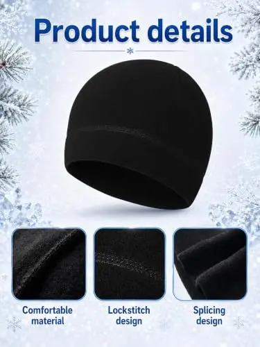 Syhood Winter Warm Skull Cap Soft Fleece Beanie Hat Thick Windproof Watch Cap Skiing Outdoor Warm Colored for Men Women - 3