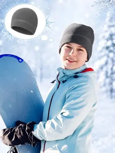 Syhood Winter Warm Skull Cap Soft Fleece Beanie Hat Thick Windproof Watch Cap Skiing Outdoor Warm Colored for Men Women - 5