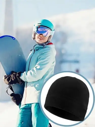 Syhood Winter Warm Skull Cap Soft Fleece Beanie Hat Thick Windproof Watch Cap Skiing Outdoor Warm Colored for Men Women - 4