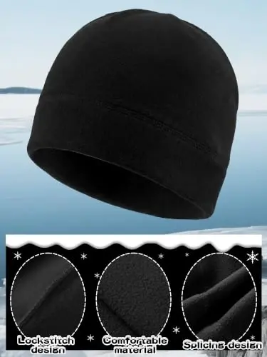 Syhood Winter Warm Skull Cap Soft Fleece Beanie Hat Thick Windproof Watch Cap Skiing Outdoor Warm Colored for Men Women - 5