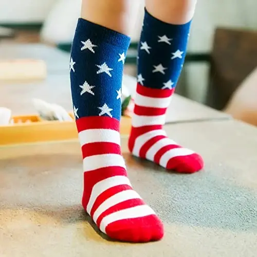 SYIDINZN USA Flag Kids Socks Star Socks Knee High Sock for Boys Girls Baby Toddler Child - 4