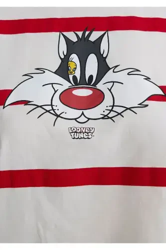 Sylvester Printed Red T-Shirt Crop / Short Cut - 6