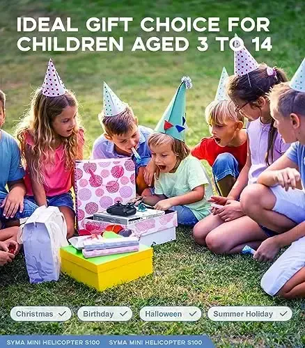 SYMA Masofadan boshqariladigan Vertolyot, Bolalar va Kattalar uchun 3,5 Kanallik RC Vertolyotlar, Jiroskopli Mikro Ichki Havo Kemasi, Balandlikni Ushlash, Bitta Tugma bilan Ishga Tushirish va Qayta Zaryadlanadigan Batareya, Ko'k - 6