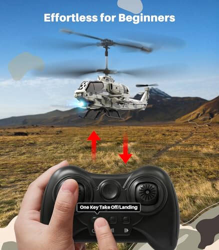 SYMA RC Helicopter, S55H Military Remote Control Helicopters with Realistic Design, Low Battery Reminder, One Key Take Off/Landing, Auto Hovering, Cool Toy for Boys Girls - 2