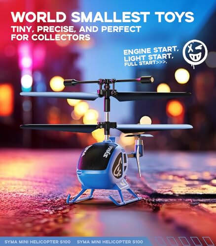 SYMA Remote Control Helicopter, 3.5 Channel RC Helicopters for Kids and Adults, Micro Indoor Aircraft with Gyro, Altitude Hold, One Key Start and Rechargeable Battery, Blue - 7