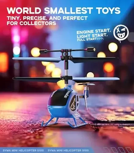 SYMA Remote Control Helicopter, 3.5 Channel RC Helicopters for Kids and Adults, Micro Indoor Aircraft with Gyro, Altitude Hold, One Key Start and Rechargeable Battery, Blue - 5