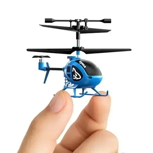 SYMA Remote Control Helicopter, 3.5 Channel RC Helicopters for Kids and Adults, Micro Indoor Aircraft with Gyro, Altitude Hold, One Key Start and Rechargeable Battery, Blue - SYMA