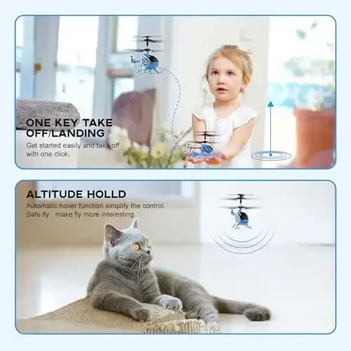 SYMA Remote Control Helicopter, 3.5 Channel RC Helicopters for Kids and Adults, Micro Indoor Aircraft with Gyro, Altitude Hold, One Key Start and Rechargeable Battery, Blue - 5