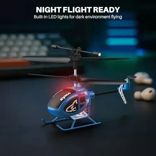 SYMA Remote Control Helicopter, 3.5 Channel RC Helicopters for Kids and Adults, Micro Indoor Aircraft with Gyro, Altitude Hold, One Key Start and Rechargeable Battery, Blue - 6
