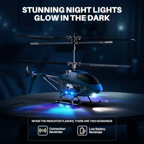 SYMA Remote Control Helicopter, S107H-E Aircraft with Altitude Hold, One Key take Off/Landing, 3.5 Channel, Gyro Stabilizer and High &Low Speed, LED Light for Indoor to Fly for Kid and Beginner Blue - SYMA (1)
