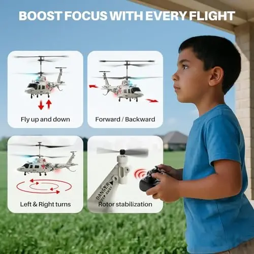 SYMA Remote Control Helicopter - S53H Rescue RC Helicopter with Upgraded Protection System, Lifelike Simulation, Easy to Fly and Altitude Hold, Educational Toy & Gift for Boys Girls Beginners - 4