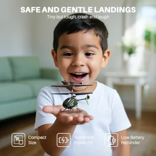 SYMA S100 Mini RC Helicopter for Kids, Indoor Flying, Altitude Hold, Black | Compact Design, 3.5-channel Control and 5–7 Min Flight Time for Beginner Practice in Bedrooms, Playrooms and Small Spaces - 3
