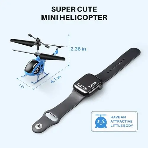 SYMA Uzaktan Kumandalı Helikopter, Çocuklar ve Yetişkinler İçin 3.5 Kanallı RC Helikopterler, Jiroskoplu Mikro İç Mekan Uçağı, Yükseklik Tutma, Tek Tuşla Başlatma ve Şarj Edilebilir Pil, Mavi - 1
