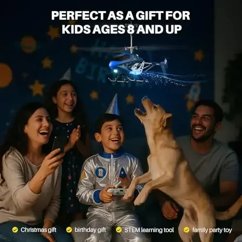 SYMA Remote Control Helicopter, S107H-E RC Helicopter with One Key take Off/Landing, High & Low Speed and Durable Alloy Design, Gift Toy for Kids and Beginners - 2