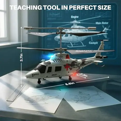 SYMA Uzaktan Kumandalı Helikopter - S53H Kurtarma RC Helikopteri Gelişmiş Koruma Sistemi, Gerçekçi Simülasyon, Uçması Kolay ve Yükseklik Tutma, Eğitici Oyuncak ve Çocuklar İçin Hediye - SYMA (1)