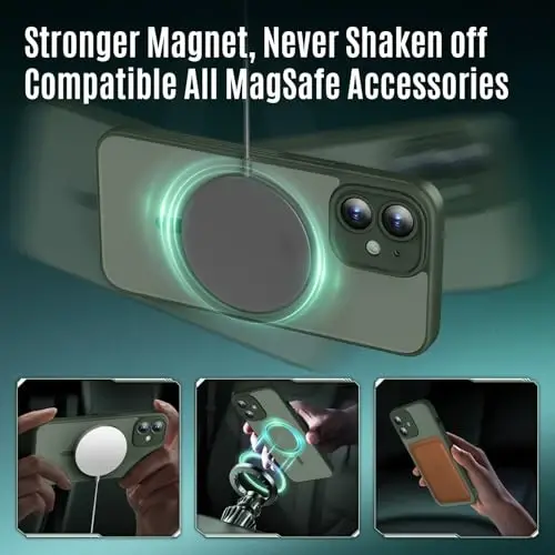 Symcele Designed for iPhone 12 Case, Compatible with MagSafe, with Privacy Screen Protectors X2, [Camera Protection] [15FT Military Drop Protection] Shockproof Phone Case, 6.1