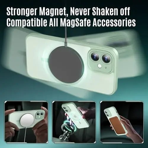 Symcele Designed for iPhone 12 Case, Compatible with MagSafe, with Privacy Screen Protectors X2, [Camera Protection] [15FT Military Drop Protection] Shockproof Phone Case, 6.1