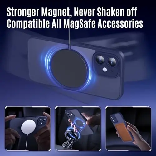 Symcele Designed for iPhone 12 Case, Compatible with MagSafe, with Privacy Screen Protectors X2, [Camera Protection] [15FT Military Drop Protection] Shockproof Phone Case, 6.1