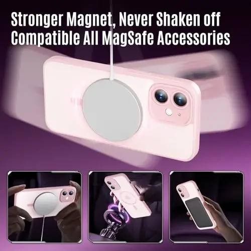 Symcele Designed for iPhone 12 Case, Compatible with MagSafe, with Privacy Screen Protectors X2, [Camera Protection] [15FT Military Drop Protection] Shockproof Phone Case, 6.1