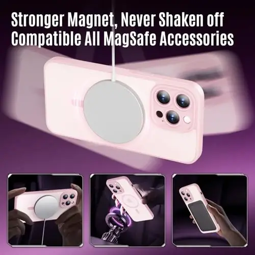 Symcele Designed for iPhone 12 Pro Max Case, Compatible with MagSafe, with Privacy Screen Protectors X2, [Camera Protection] [15FT Military Drop Protection] Shockproof Phone Case, 6.7